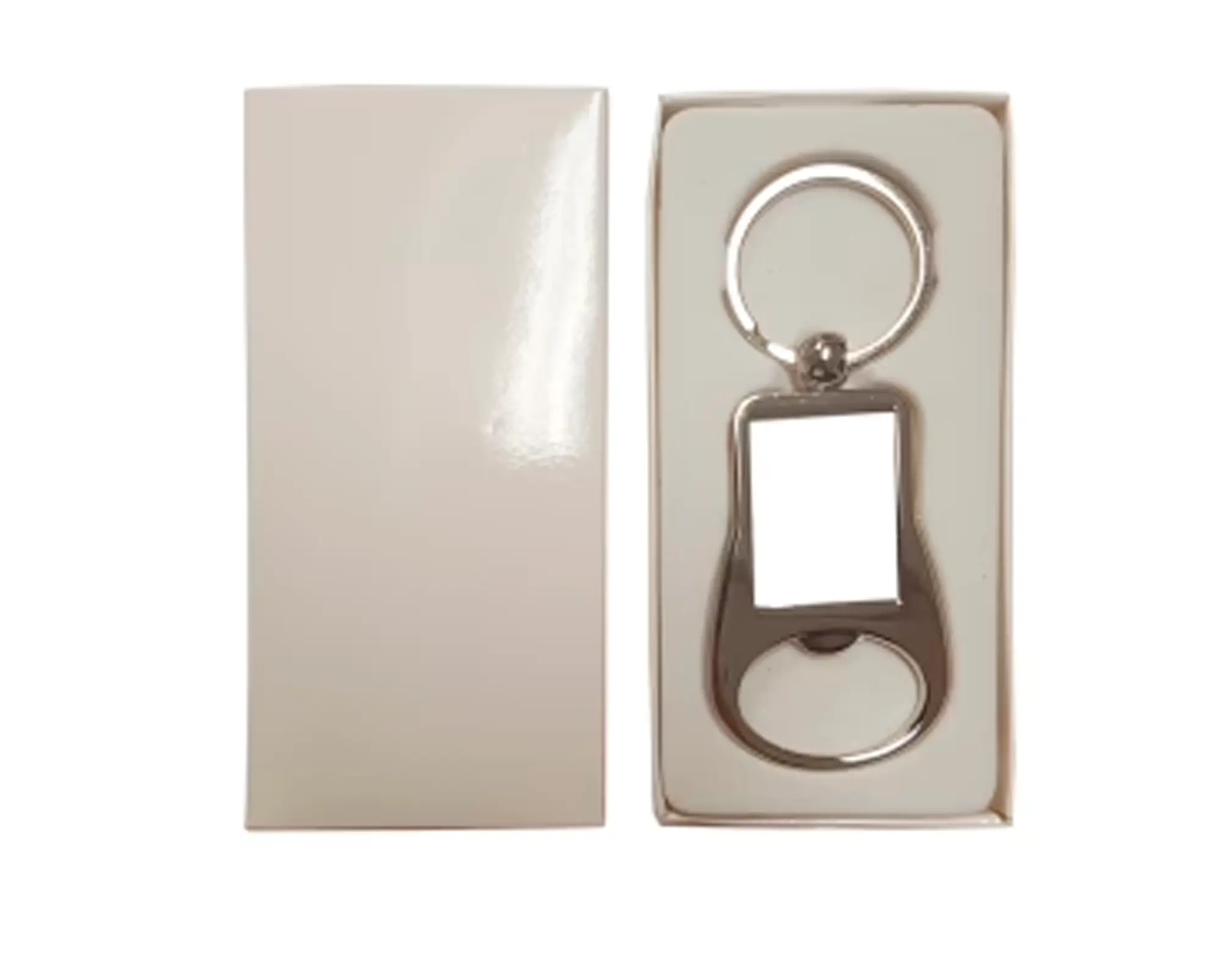 Metal Keyring - Bottle Opener - Rectangular